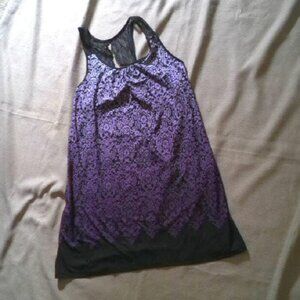 Apt 9 ~ Apt. 9 ~ lacy scroll Chemise ~ purple & black